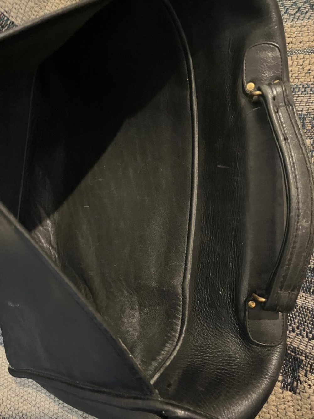 Coach Black Leather Laptop Briefcase with Gold Turnlock PREOWNED - Picture 4 of 15